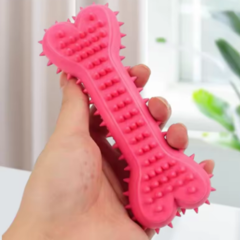 Jouet à Mâcher en Caoutchouc Souple, Résistant aux Morsures - Meulage des Dents - Jouet d'Entraînement pour Petits Chiens