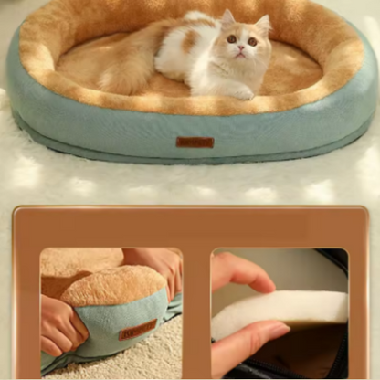 Lit  Confortable en Peluche Carré – Niche pour Chiot et Chat pratique pour Petits et Moyens Animaux