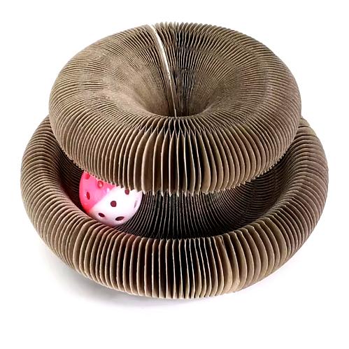 Griffoir pour Chat, Jouet Interactif avec Balle, Pliable et Modulable